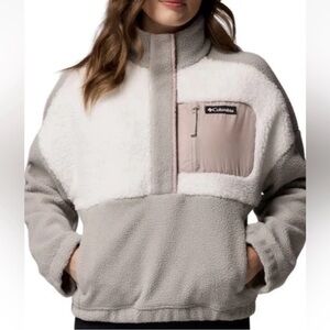 Columbia Gray and White Fleece Jacket